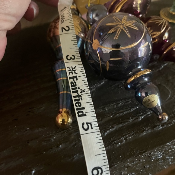 Blue and Gold Holiday Ornaments with Vintage Charm - Picture 3 of 4